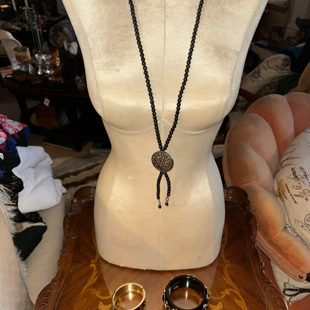 Artisan Type Beaded Necklace With Vintage Bracelet And Bangle